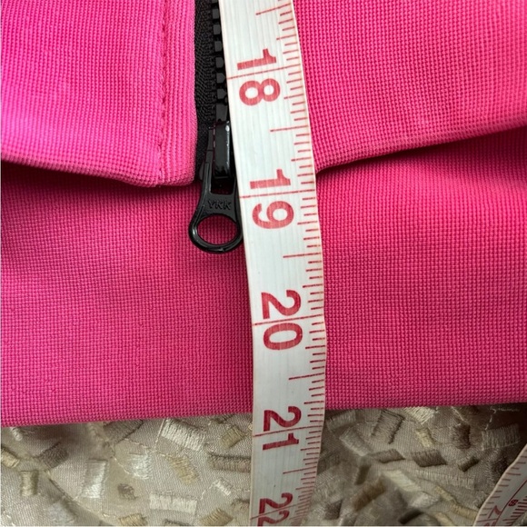 Pam & Gela Pink Track Stripe Jacket Crop bomber jacket size P Small hogh low - Picture 11 of 12